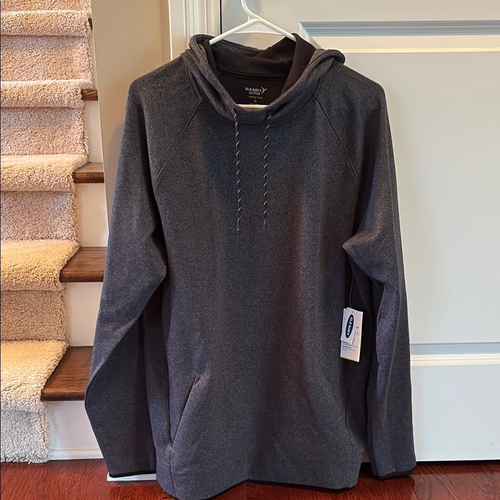 NWT- Men’s Old Navy Dark Gray Hooded Sweatshirt -Large Tall